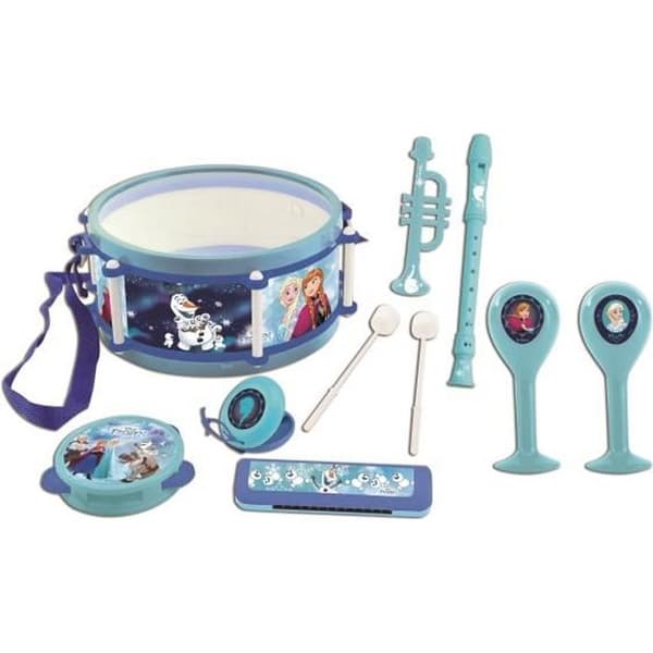 LEXIBOOK - SNOW QUEEN - Lot of 7 Music Musical Instruments - Tambourine - Maracas - Castagnette - Harmonica - Flute a be