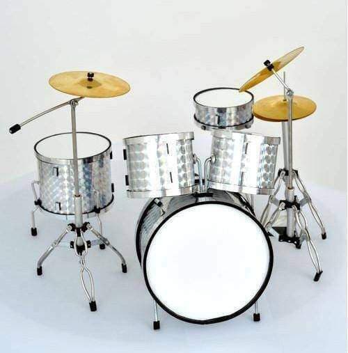 Mini Drum Set: Silver/Chrome