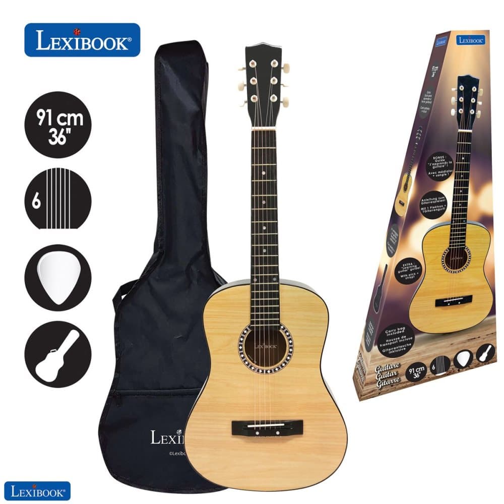 Lexibook - Wooden Acoustic Guitar - 36 with carry bag (K2200)