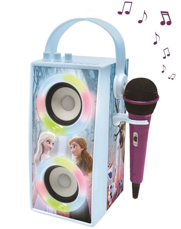 Lexibook - Frozen Trendy Portable Bluetooth Speaker with mic and amazing lights effects (BTP180FZZ)