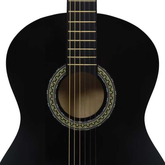 Gitarr För Nybörjare Klassisk Svart 4/4 39" Amerikansk Lind
