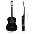 Miniatyrbild 7 av 7: Gitarr För Nybörjare Klassisk Svart 4/4 39" Amerikansk Lind
