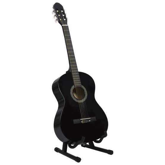 Klassisk Gitarr 12 Delar Svart 4/4 39"