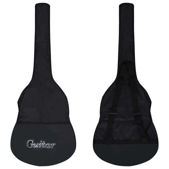 Gitarr 12 Delar Med Eq-Pedal 6 Och Strängar Western Svart