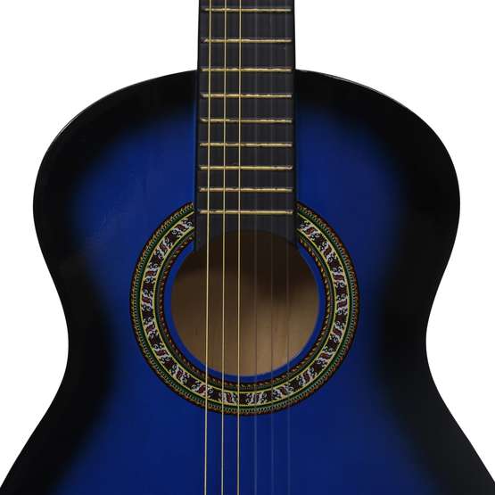 Gitarr För Nybörjare Och Barn Med Fodral Klassisk Blå 1/2 34"