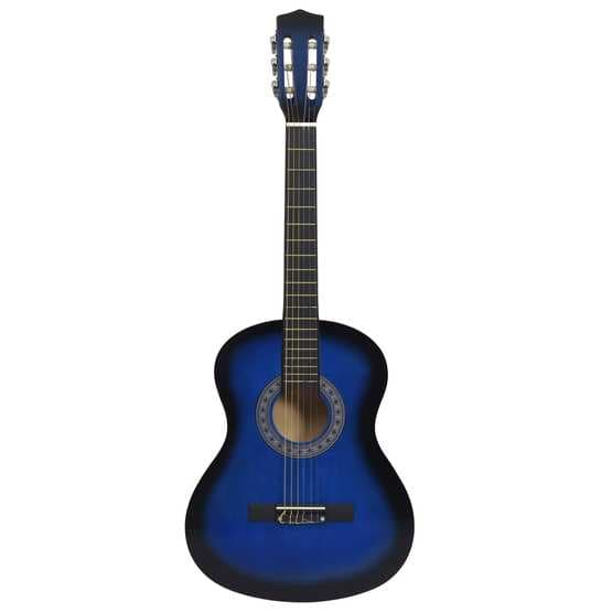 Gitarr För Nybörjare Med Fodral Klassisk Blå 3/4 36"