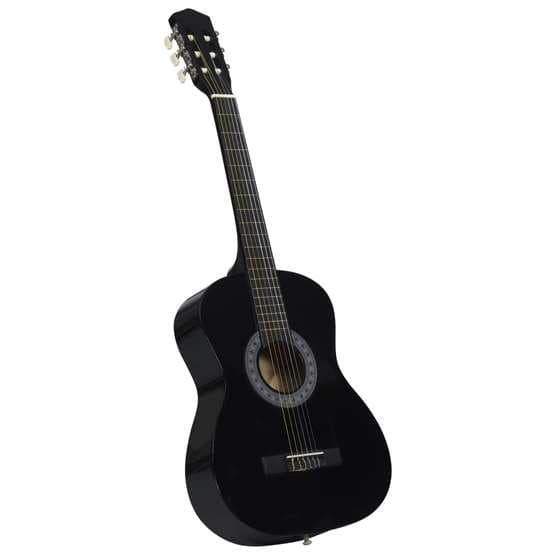 Gitarr För Nybörjare Och Barn Klassisk Svart 3/4 36"