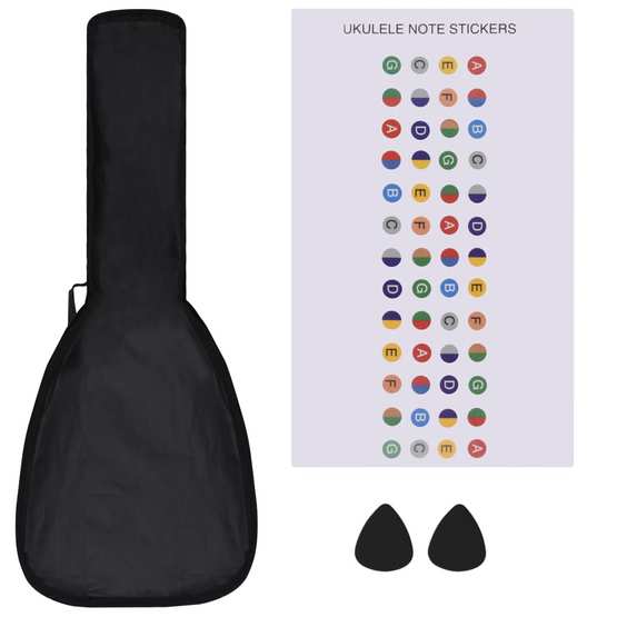 Ukulele Med Väska För Barn Sopran Mörkt Trä 21"