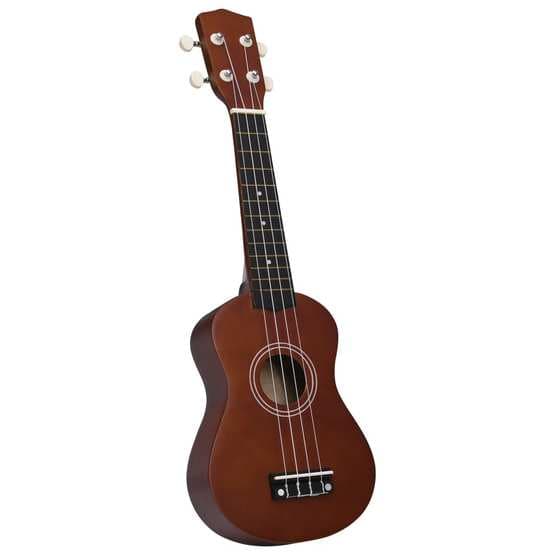 Ukulele Med Väska För Barn Sopran Mörkt Trä 21"