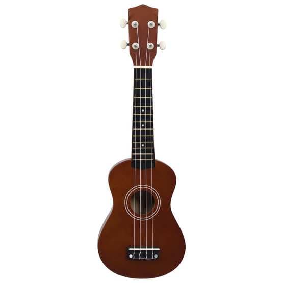 Ukulele Med Väska För Barn Sopran Mörkt Trä 21"