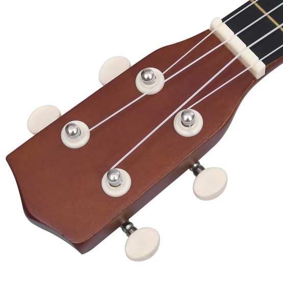 Ukulele Med Väska För Barn Sopran Mörkt Trä 21"