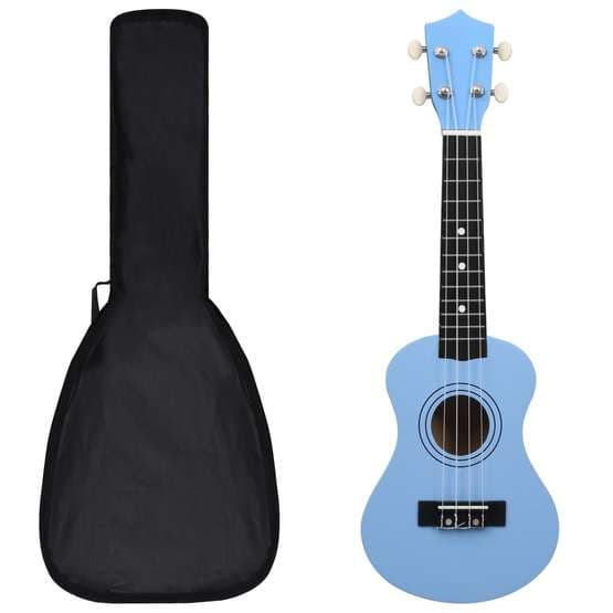 Sopranukulele Med Väska För Barn Sopran Babyblå 21"