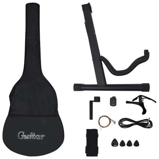 Gitarr Western 12 Delar Med Eq-Pedal Och 6 Strängar Blå