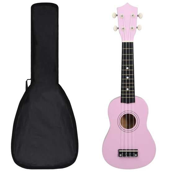 Sopranukulele Med Väska För Barn Sopran Rosa 21"