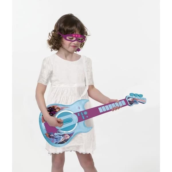 THE FROZEN QUEEN - Lysande elektronisk gitarr med glasögon utrustad med mikrofon
