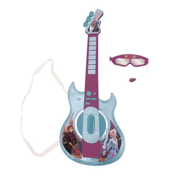 THE FROZEN QUEEN - Lysande elektronisk gitarr med glasögon utrustad med mikrofon