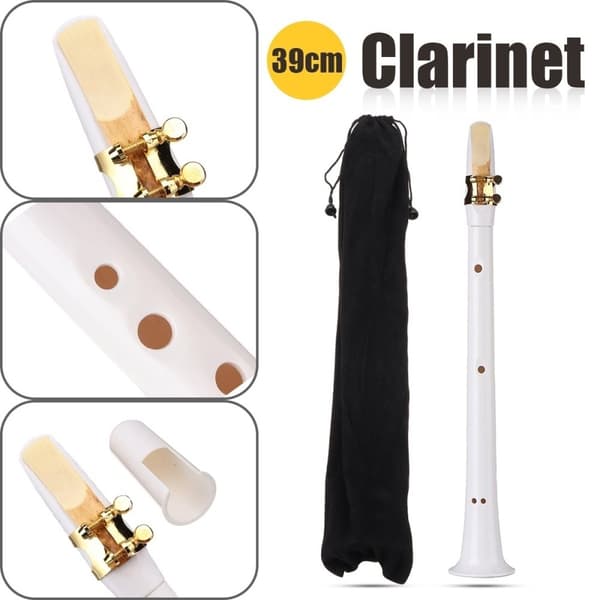1 Stk C Key Little Sax Mini Altsaxofon Simpel Type Lommemusikværktøj ABS Hvid med taske