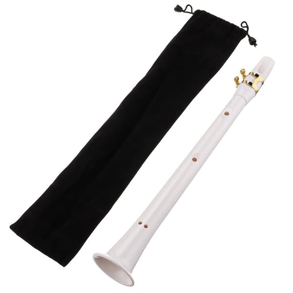 1 Stk C Key Little Sax Mini Altsaxofon Simpel Type Lommemusikværktøj ABS Hvid med taske