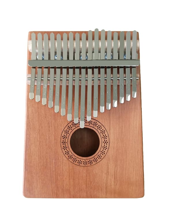 17-tangenters Kalimba tommelfingerpiano av mahognitre i mørkebrun farge - for underholdende musikkskaping på veien eller hjemme