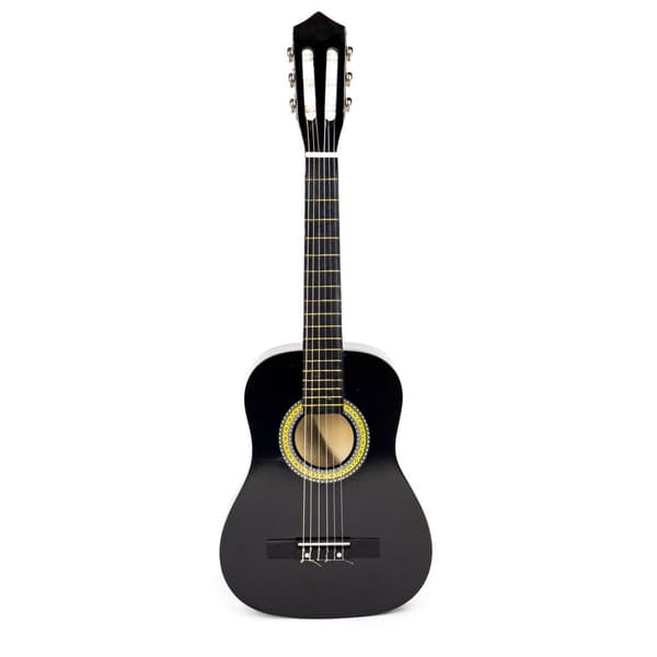 Barn gitarr - 76x28x7,5cm - 6 strängar - trä - mörkbrun