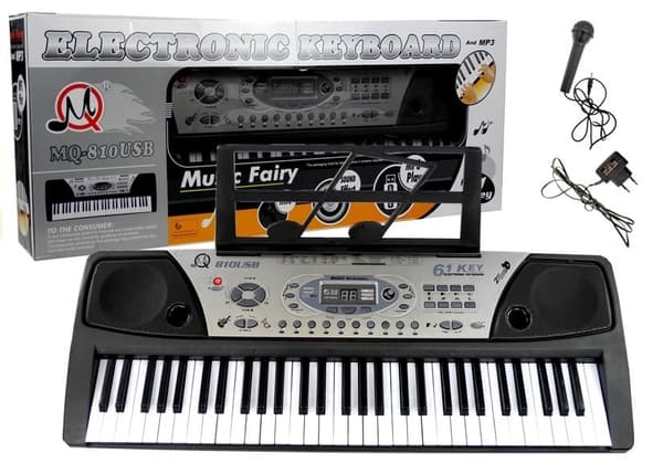 Urkunäppäimistö + mikrofoni MQ-810 MP3 virtalähde