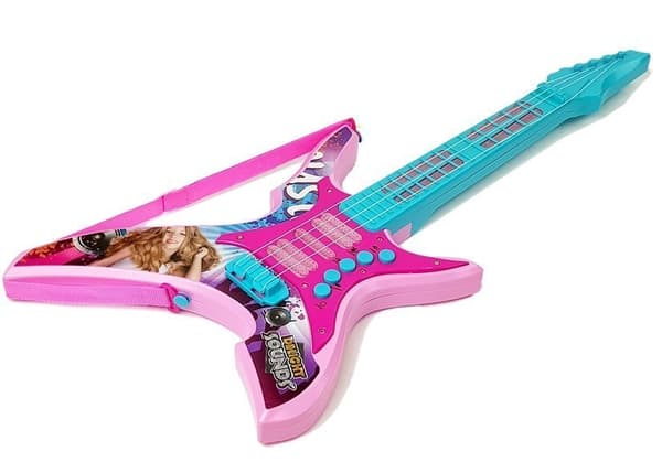 Elektrisk guitar med lys og lyde, Pink, 62 cm