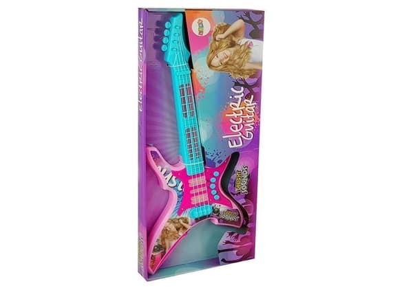 Elektrisk guitar med lys og lyde, Pink, 62 cm