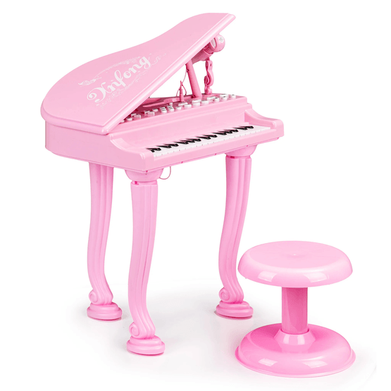 Lasten Piano - 40X34X44,5 cm - Mikrofonilla - Vaaleanpunainen