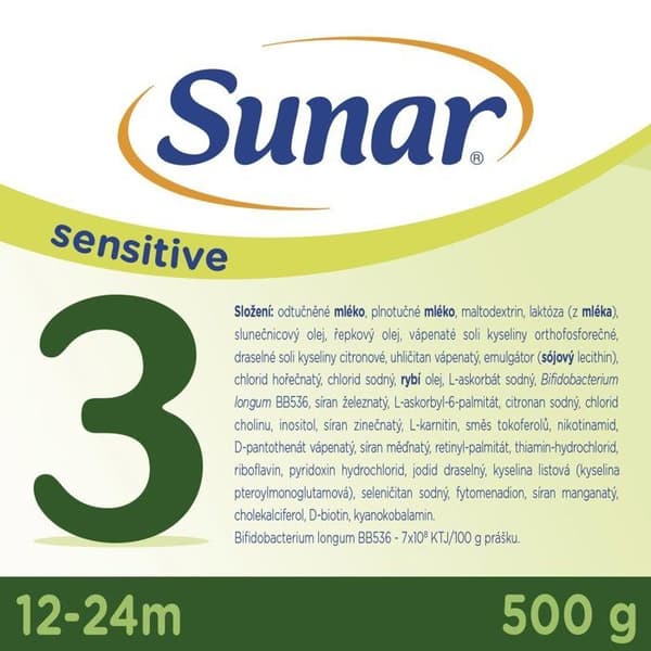 Lait pour enfant Sunar Sensitive 3, 6×500 g