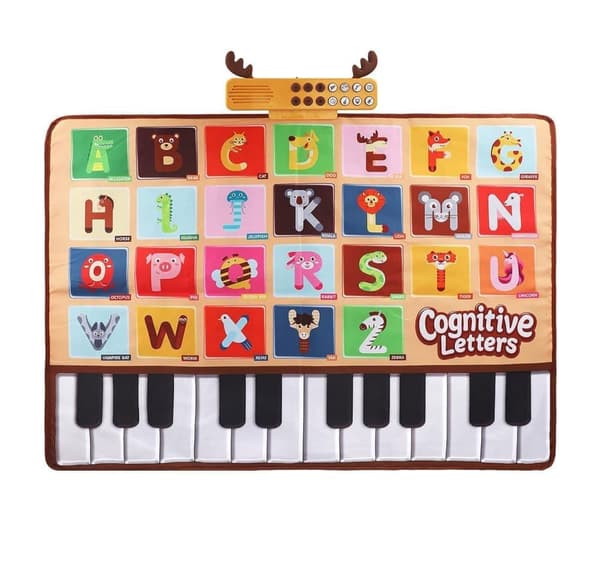 OBOSOE Pianomatta - Musikaliskt tangentbord som golvmatta Pedagogisk musikalisk leksak, interaktiv musikalisk present för pojkar och flickor 3-9 år