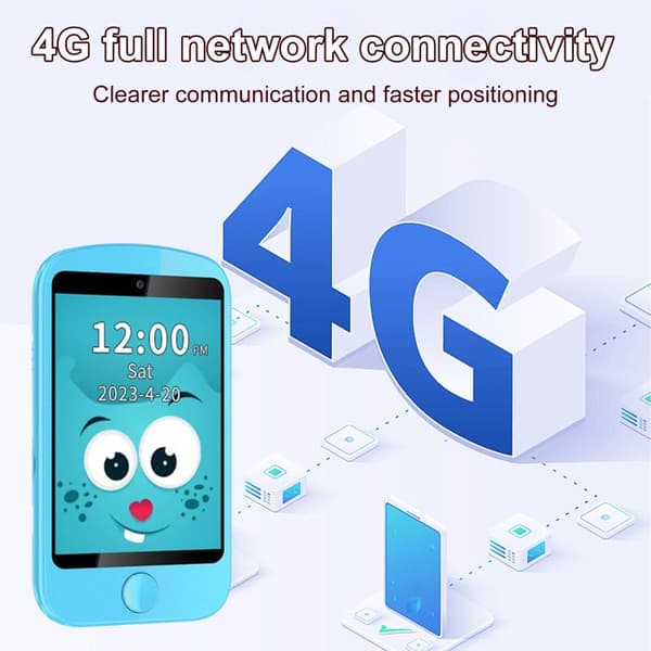 Barn leksak mobiltelefon - K IKIDO - Liten blå dinosaurie - Pekskärm - 700 mAh - 4G-samtal