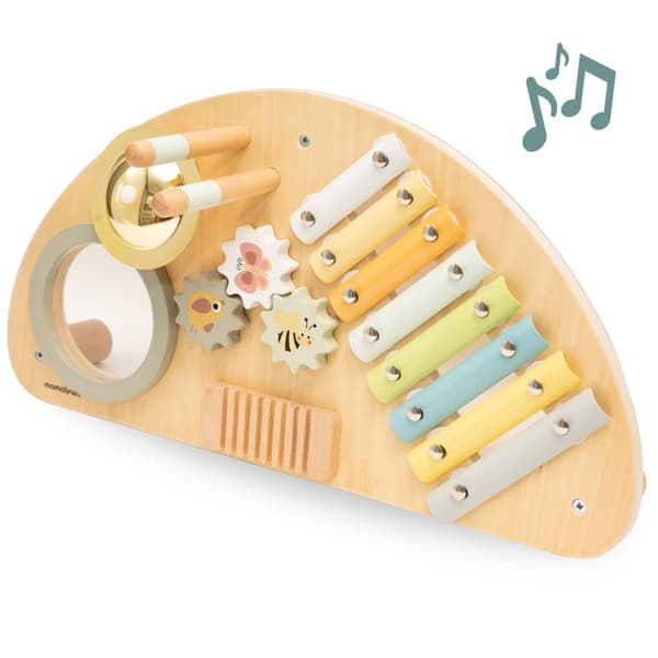 Mamabrum Træ Børns Musikinstrument Center - Cylofon, Tromme, Gears - Fra 9 måneder
