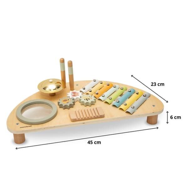 Mamabrum Træ Børns Musikinstrument Center - Cylofon, Tromme, Gears - Fra 9 måneder