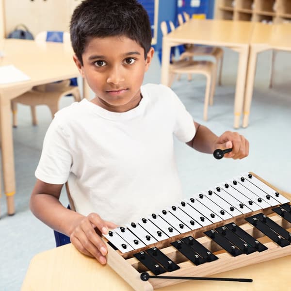 Glockenspiel Xylofoni, 43x24x4 cm, Musta Valkoinen