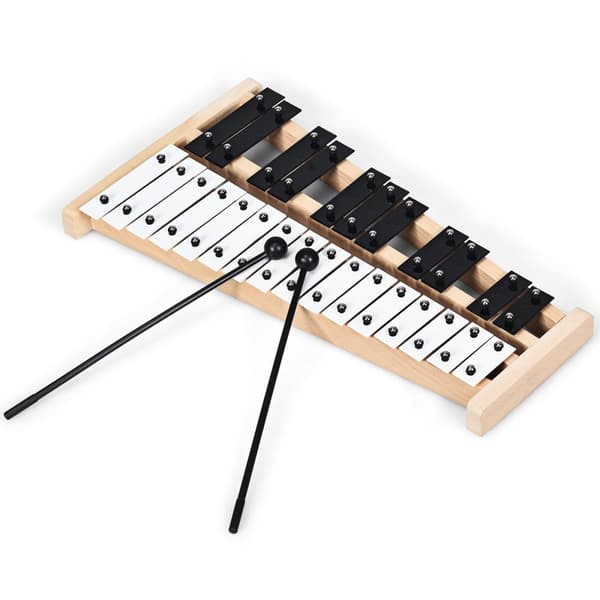 Glockenspiel Xylofon, 43x24x4 cm, Sort Hvid