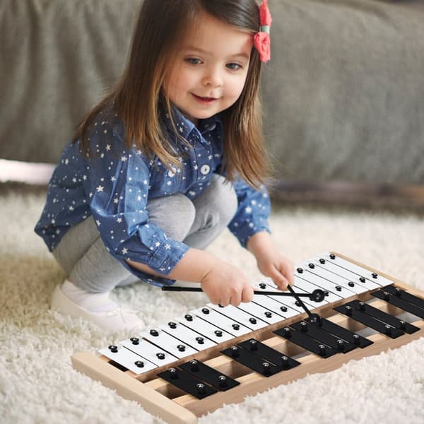 Glockenspiel Xylofoni, 43x24x4 cm, Musta Valkoinen