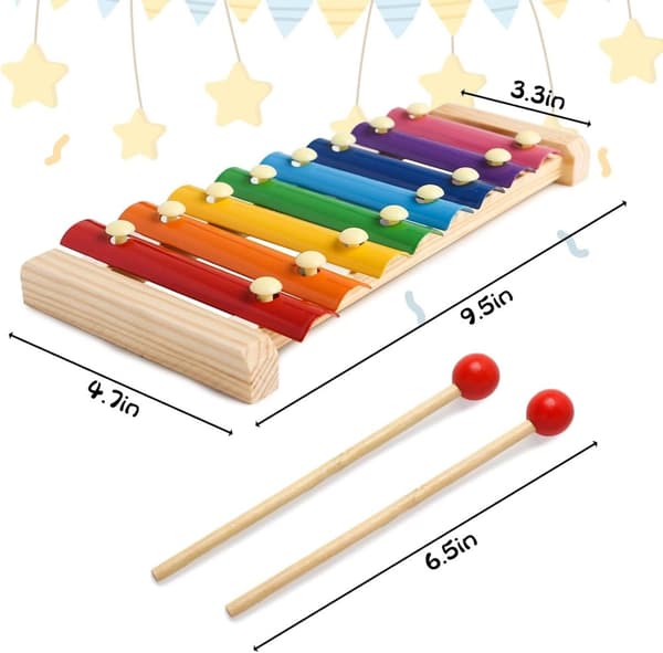 OBOSOE Farverig Træ Xylofon Til Børn Spædbarn Træ Musik Legetøj Pædagogisk Percussion Instrument