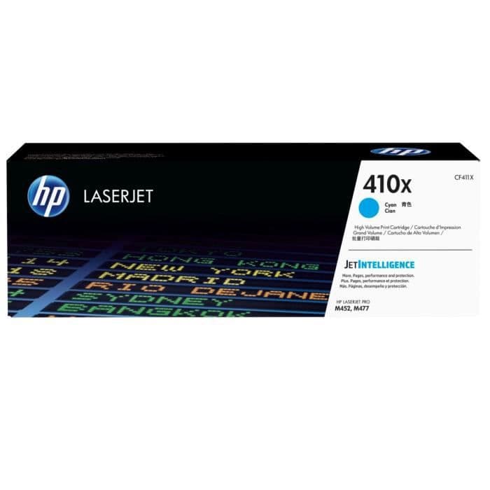 Ægte HP 410X ægte Cyan LaserJet tonerpatron (CF411X) til HP Color LaserJet Pro M452 / M477