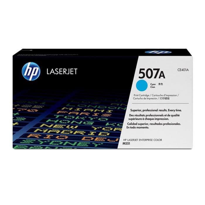 HP 507A ægte Cyan LaserJet-toner (CE401A) til HP LaserJet Enterprise M551 / M575 / HP LaserJet Pro M570