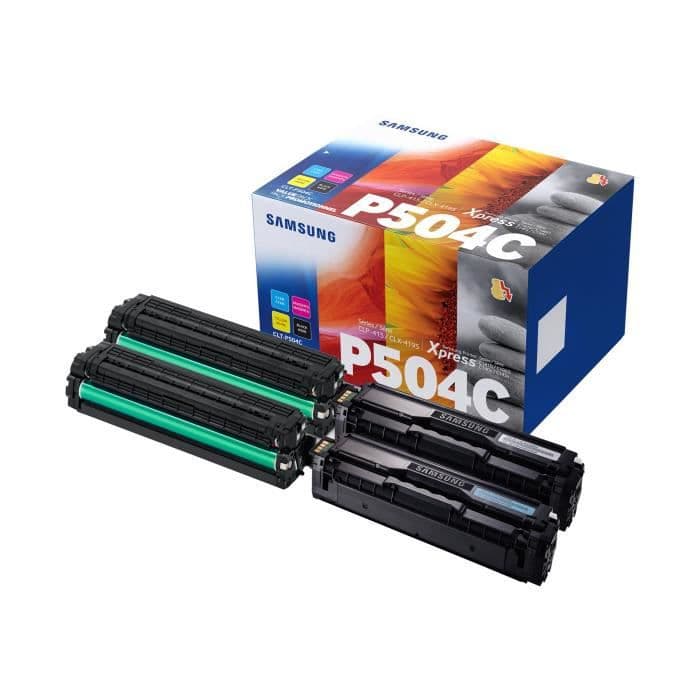 Pakke med 4 Samsung CLT-P504C Cyan, gul, magenta, sorte tonerkassetter (SU400A) til CLP-415 CLX-4195