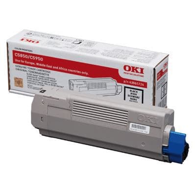 OKI tonerkassette 43865724 - C5850 / C5950 kompatibel - Standard kapacitet 8.000 sider - sort