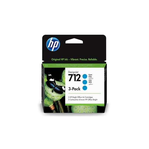 HP Blæk 3ED77A 712 3-pak Cyan