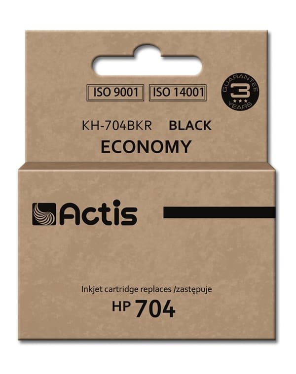 Actis KH-704BKR-bläck (ersättning för HP 704 CN692AE; Standard; 15 ml; svart)
