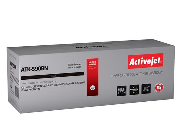 Activejet ATK-590BN väriaine (korvaa Kyocera TK-590K:lle; Supreme; 7000 sivua; musta)