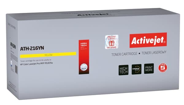 Activejet ATH-216YN toner til HP printer, Erstatning HP 216A W2412A; Supreme; 850 sider; Gul, w