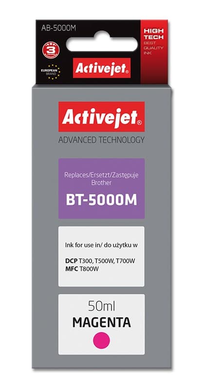 Activejet AB-5000M bläckflaska (ersättning för Brother BT-5000M; Supreme; 50 ml; magenta)