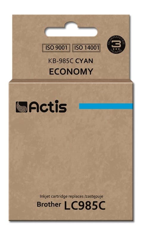 Actis KB-985C blækpatron (erstatning for Brother LC985C; Standard; 19,5 ml; cyan)
