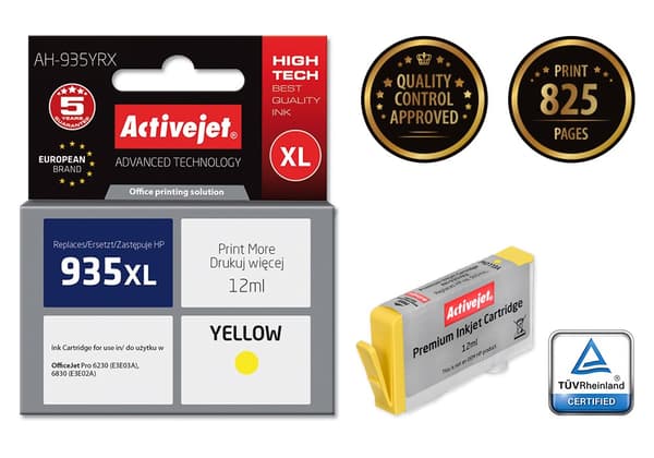 Activejet AH-935YRX blæk (erstatning for HP 935XL C2P26AE; Premium; 12 ml; gul)