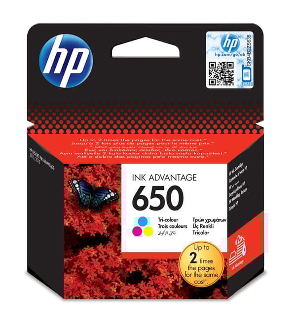 HP 650 Original Cyan, Magenta, Gul 1 stk.