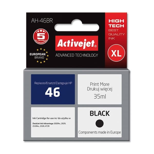 Activejet AH-46BR blæk (erstatning for HP 46 CZ637AA; Premium; 35 ml; sort)